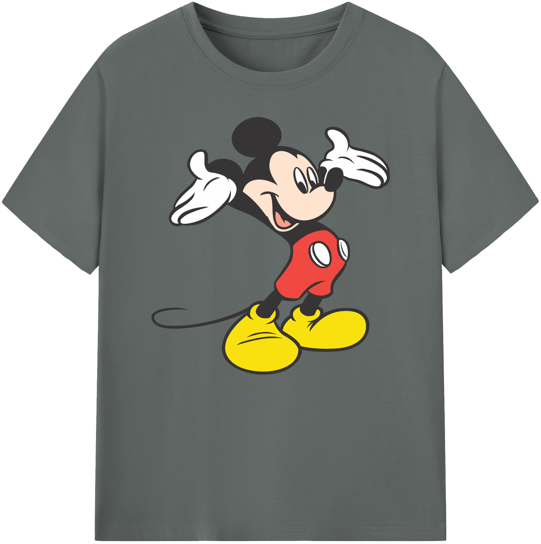 ミッキーマウス Mickey Mouse 綿100％ メンズ半袖Tシャツ｜肌触りやわらか＆通気性